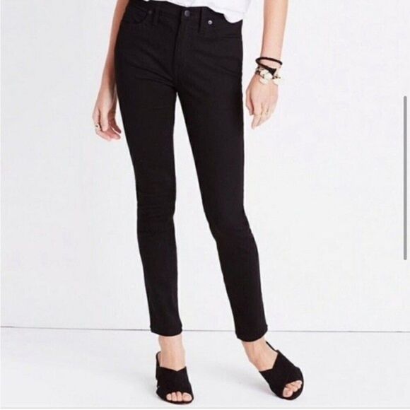 MADEWELL jeans womens black 9 inch high rise slim jeans size 28